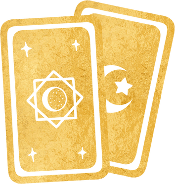 Golden tarot cards illustration
